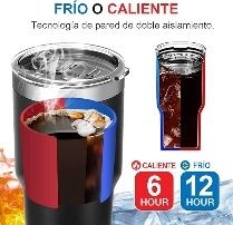 Vaso térmico de acero inoxidable VANOW de 30 oz con pajita y cepillo para viaje - Product Image 3
