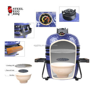 Parrilla Kamado Redonda Azul SEB de 13 Pulgadas, Parrilla Kamado Grande, Barbacoa, <span class=keywords><strong>Asador</strong></span> de Cerámica para Exteriores - Product Image 2