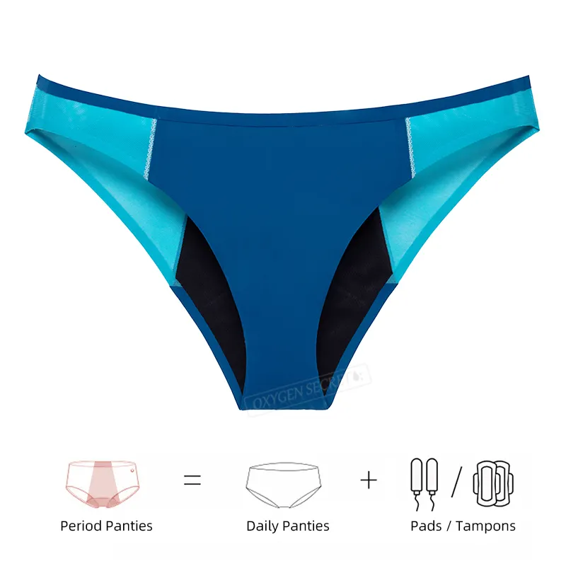 OXYGEN SECRET Women Period Underwear 4 Layers Culotte Menstruelle Bikini Leak-proof Menstrual Panty Swim Trunks