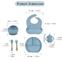 Ensemble d'alimentation personnalisé en silicone pour bébé : bol et assiette à ventouse pour repas d'enfants