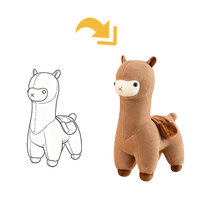 Peluche Alpaga Mignonne, Coussin Créatif en Coton PP, Logo Personnalisé, ODM OEM, Cadeau Commémoratif pour Événements