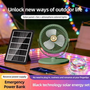 Ventilateur solaire portable pliable de 4000 mAh avec panneau solaire pour le voyage, le camping et l'extérieur - Product Image 2