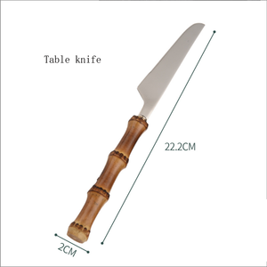 Juego <span class=keywords><strong>de</strong></span> vajilla <span class=keywords><strong>de</strong></span> acero inoxidable con mango <span class=keywords><strong>de</strong></span> nudo <span class=keywords><strong>de</strong></span> bambú ecológico, cuchillo <span class=keywords><strong>de</strong></span> carne occidental, tenedor, cuchara <span class=keywords><strong>de</strong></span> <span class=keywords><strong>postre</strong></span> para pastel para viaje - Product Image 6