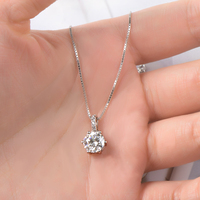 Kalung Liontin Berlian Moissanite 6.5mm 8mm D VVS1 untuk Wanita Perak Asli 925 Berlapis Emas 14k Perhiasan Berkualitas Tinggi Hadiah