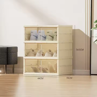 Boîte de rangement à chaussures empilable en plastique de grande taille, nouvelle vente chaude, neuf étages, pour l'organisation de la maison, étagère à chaussures transparente
