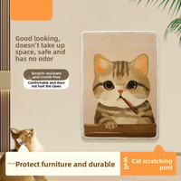Arbre à chat mural vertical moderne planche à gratter en bois enveloppé de sisal protecteur de canapé anti-rayures carton à griffes résistant à l'usure