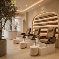 Vitrine de présentation pour salon de beauté, présentoir de maquillage personnalisé, panneau mural, logo lumineux, vente en gros