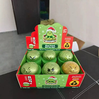 Runfeng Jouet Squishy Grinch de Noël en forme de Boulette Mystère, en TPR à Rebond Lent, Boîte Surprise, Jouet Anti-stress Fidget, Coffret Cadeau