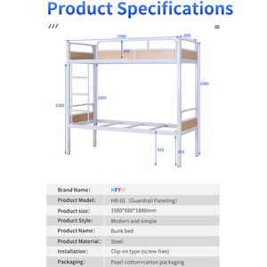 Hot bán tùy chỉnh kim loại giường đôi kích thước duy nhất dành cho người lớn sắt giường tầng với OEM ODM hai lớp cho các trường học ký túc xá - Product Image 3