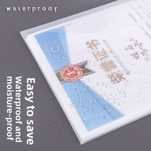 Waterproof PP Document Bag Label-Style A4 Size Snap-Closure <b>File</b> <b>Folder</b> Student Test-Paper <b>Organizer</b> Transparent Thickened - Product Image 2