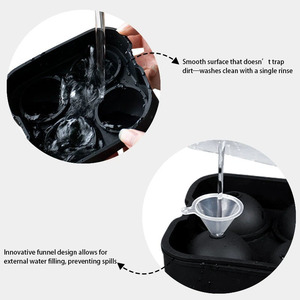 Molde de silicona 3D con forma de calavera para cubitos de hielo y pasteles, con embudo transparente, 10 cavidades, para whisky, cócteles y zumos - Product Image 4