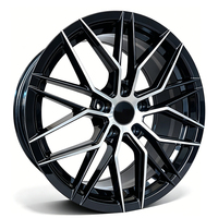 Jantes de luxe sportives exécutives 18 pouces 8J en alliage d'aluminium forgé par flux 5x112, finition noir brillant usiné, style Vossen pour Audi A4 A6