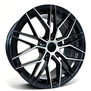 Jantes de luxe sportives exécutives 18 pouces 8J en alliage d'aluminium forgé par flux 5x112, finition noir brillant usiné, style <span class=keywords><strong>Vossen</strong></span> pour <span class=keywords><strong>Audi</strong></span> A4 <span class=keywords><strong>A6</strong></span> - Product Image 4