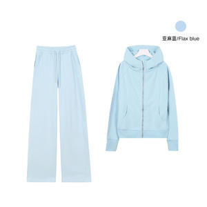 Ensemble de yoga d'hiver pour femmes, vêtements de fitness décontractés, <span class=keywords><strong>sweat</strong></span> à <span class=keywords><strong>capuche</strong></span> à fermeture éclair complète, <span class=keywords><strong>sweat</strong></span>-shirt de course, pantalon de jogging taille haute et doux pour femmes - Product Image 4