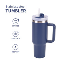 Gobelet de Voyage de Gros 40 oz H2.0, en Acier Inoxydable à Double Paroi Sous Vide, Tasse Cadeau avec Poignée et Paille, Personnalisation de Logo Gratuite
