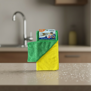 CASAMAX WL AT-6792 Set di Panni per Pulizia a Doppia Faccia 100% Poliestere 40x40cm Colori Assortiti Asciugamani Multiuso per Cucina Quadrati - Product Image 3