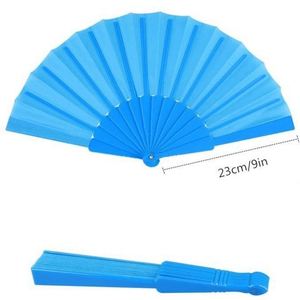 Ventiladores de mano planos plegables de tela de una sola capa con varillas de plástico, personalizados para bodas, precio de fábrica, gran oferta - Product Image 1