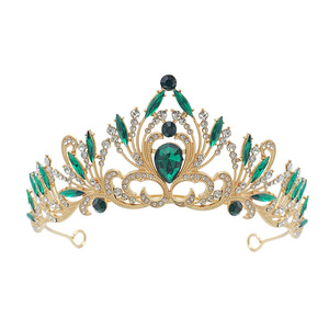 Les nouvelles couronnes de la mode européenne et américaine classique et rétro en alliage strass couronne femmes tempérament élégant accessoire de cheveux - Product Image 4