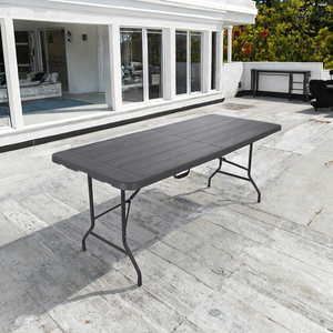 Mesa Plegable Moderna de Plástico HDPE Resistente de 72 Pulgadas con Estructura de Acero para Muebles de Exterior - Alquiler para Fiestas y Comedor de Camping - Product Image 3