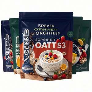 Bolsa de papel de aluminio con cierre de cremallera resellable personalizada, bolsa de pie para desayuno, cereales, frutas, avena, muesli, nueces, bolsas de plástico - Product Image 3