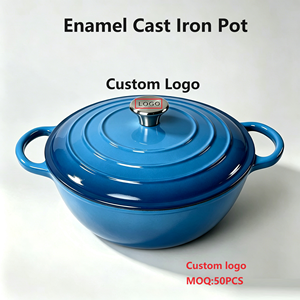 Pentola Olandese Classica in Ghisa Smaltata da 4,32L, Pentola 26Mommy con Doppio Manico, Antiaderente, Durevole, Casseruola Profonda con Coperchio, Adatta al Forno, Utensile da <span class=keywords><strong>Cucina</strong></span> in Ghisa - Product Image 2