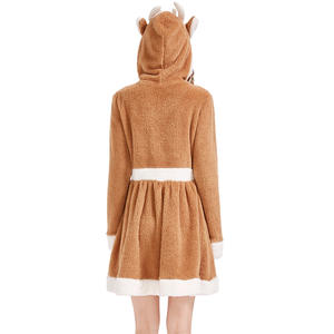 Costume de noël femmes <span class=keywords><strong>renne</strong></span> marron mode robe uniforme femmes cerf à capuche mignon tenues Cosplay Costumes - Product Image 2