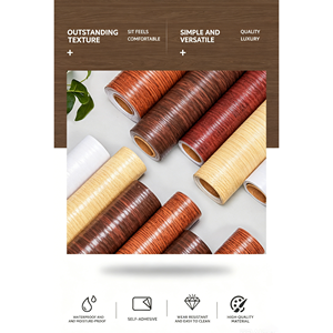 Papier peint auto-adhésif en soie à effet bois personnalisé, imperméable et résistant à l'humidité, pour salles à manger, bureaux, armoires, cuisines, appartements - Product Image 2