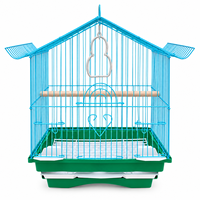 Cage à oiseaux en gros avec perchoir et mangeoire, cage portable en fil métallique pour perruche, canari, pinson, agapornis