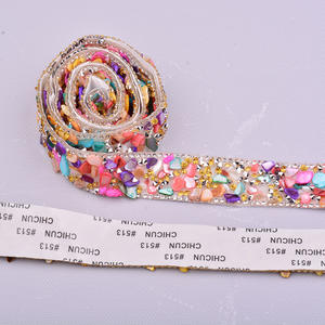 接着剤付き20mm樹脂製ホットドリル衣料品アクセサリーDIY手作りカラーグラベルラインストーンステッカーダイヤモンドストリップジュエリーシャンク - Product Image 6