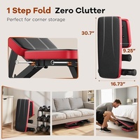 Banc de musculation de base Besster pour salle de sport à domicile, 8 positions de dossier réglables, capacité de charge de 660 lb, pliable et compact