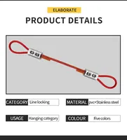 Kit de fixation réglable en câble de fil d'acier PVC multicolore de 2 mm et 3 mm pour accrocher des tableaux, des bonsaïs, des balançoires et des appareils photo