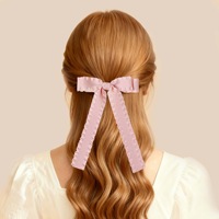 Barrettes à nœud en ruban pour bébé fille, barrettes à cheveux longues pour enfants, barrettes à nœud solides