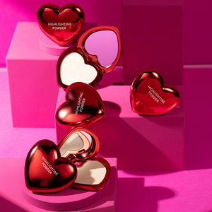 โออีเอ็มแต่งหน้าครีมไฮไลท์แบบหลวมยืดหยุ่นรูปหัวใจแบบแป้งไฮไลท์อัดแข็งติดฉลากส่วนตัว - Product Image 1
