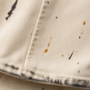 Pantalones de <span class=keywords><strong>Pintor</strong></span> Blancos Vintage para Hombre, Estilo Streetwear, con Salpicaduras de Pintura Coloridas, Pantalones de Carpintero con Doble Rodilla y Pierna Recta - Product Image 4
