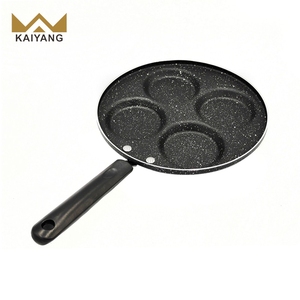 Sartén para huevos de cuatro agujeros de hierro fundido, sartén antiadherente para desayuno con mango - Product Image 2