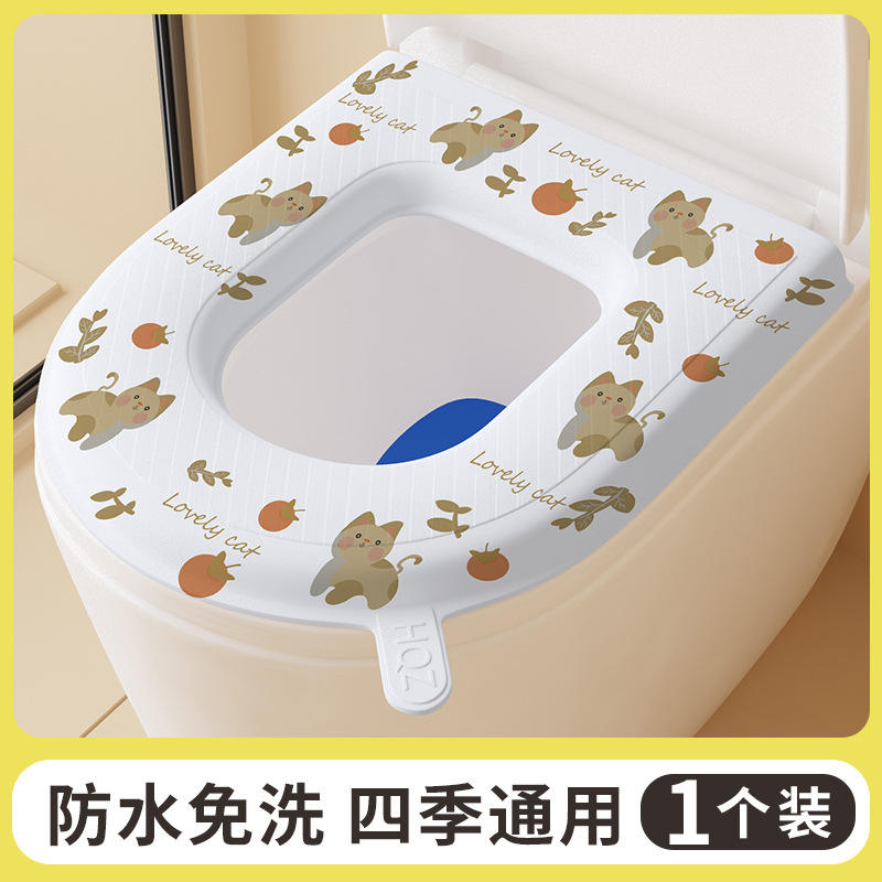 Waterproof toilet seat cover [Brown Cat]