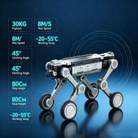 Robot chien quadrupède sur roues tout-terrain à commande PLC avec boîte de vitesses haute vitesse et roulement pour l'inspection, le sauvetage et la logistique