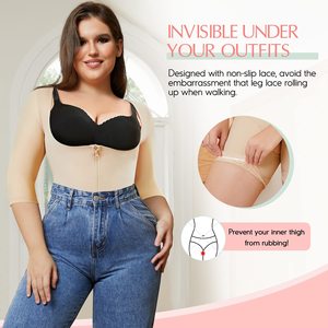 Body Reductor de Mujer de Manga Larga y <span class=keywords><strong>Media</strong></span> Manga Transpirable ODM con Control de Abdomen y Cintura Alta, Abertura en la Entrepierna, de Cuerpo Completo - ¡Venta Caliente! - Product Image 3