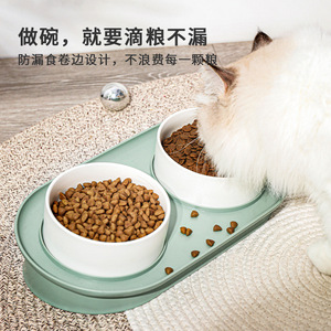 Ensemble de gamelles doubles en céramique antidérapantes pour chats - Product Image 2