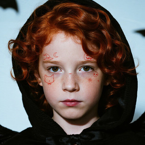 Autocollants de tatouage temporaire colorés pour Halloween Tatouages mignons imperméables adaptés au visage et aux bras - Product Image 2