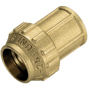 Raccordo diritto in ottone Tiemme 1 x 32 femmina per irrigazione da giardino - Product Image 1