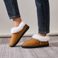 Chaussons d'intérieur/extérieur en fausse fourrure douce et chaude pour femme, antidérapants, confortables, tricotés, pour l'automne et l'hiver, vente en gros