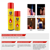Conception de recharge pratique, bouteille de gaz butane universelle de 300 ml, recharge de carburant au gaz butane