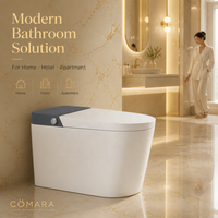 WC intelligent en céramique de haute qualité avec chasse d'eau automatique par capteur, télécommande, chauffage et siphon en S, à poser au sol