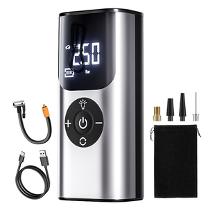 Tự động kỹ thuật số xách tay Tire Inflator cho xe/Xe Đạp/moto 4000mAh với ngân hàng điện 12V Điện Máy nén khí bơm - Product Image 2