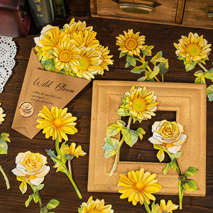 <span class=keywords><strong>Paquete</strong></span> de 8 piezas de la serie Sketch Pack Stranger Blooms: Ramo de flores de simulación de estilo retro literario, fondo para álbum de recortes y decoración de regalos - Product Image 2