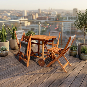 Factory Price Solid Wood Modern Restaurant <b>Dining</b> Table <b>Chair</b> Set for Hotel Outdoor Use Durable Eco-Friendly Vietnam Origin - Product Image 1