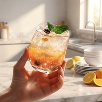 Verres à whisky Highball en verre soufflé transparent à base épaisse pour hôtels et restaurants (OEM/ODM)