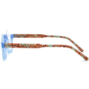 Nouvelles montures de lunettes unisexes en acétate givré multicolores, sans monture, imprimé animalier punk, compatibles avec les lunettes de lecture à diamants - Product Image 4