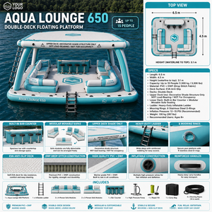 Grand château gonflable aquatique flottant pour complexe hôtelier, lac, parc aquatique - Vente en gros, export, approvisionnement B2B - Product Image 1
